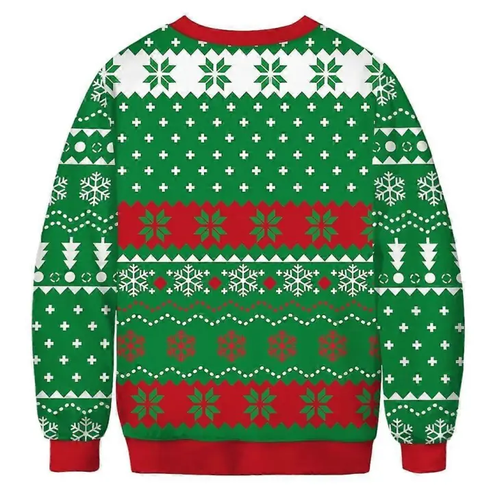 Mujeres Hombres Parejas Sudadera navideña Grinch Impreso Jersey Suéter feo Manga larga Monstruo verde JumperY BSSM - 1