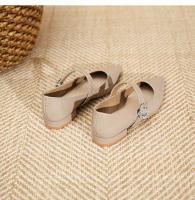 Zapatos planos de tacón bajo con punta de diamantes de imitación, zapatos de mujer - details 24