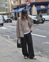 Chaqueta Vintage marrón con cuello en V para mujer, ropa de abrigo para ir al trabajo, estilo callejero a la moda, Otoño e Invierno 2024 - details 8