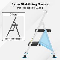 Escaleras Plegables de 150KG Pedales Antideslizantes Anchos Taburete Escaleras de Mano de Acero - details 19
