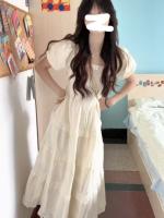 Vestido de Verano Francés Dulce Estilo Suave de Princesa para Mujeres Falda Larga con Cintura Recortada y Voluminosa - details 5