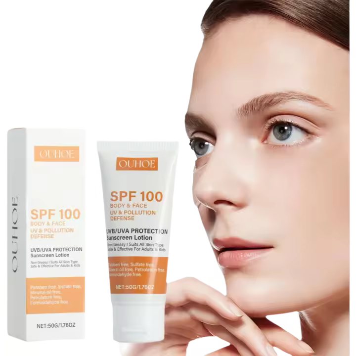 Crema de protección solar SPF100 Control de aceite Resistente a los rayos UV Resistente al agua - 1