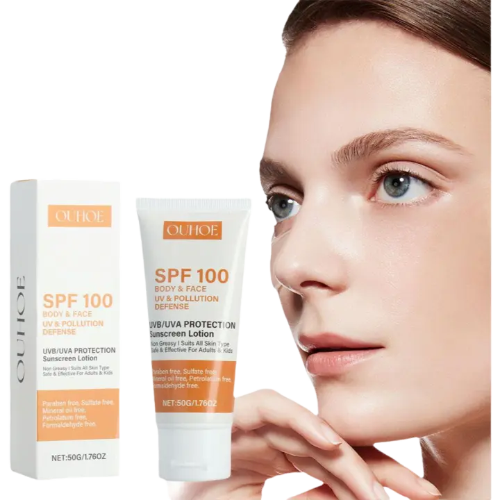 Crema de protección solar SPF100 Control de aceite Resistente a los rayos UV Resistente al agua - 1