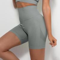 Pantalones cortos de yoga para mujer, leggings deportivos sin costuras de cintura alta con control de barriga para correr - details 17