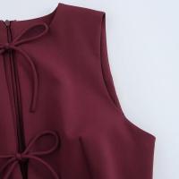 Vestido clásico de moda para mujer con dobladillo ancho y lazo - details 8