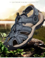 Sandalias de verano para hombre, nuevas sandalias de cuero genuino, zapatos de cuero transpirables para hombre, sandalias de playa, sandalias suaves de marca para exteriores para hombre, sandalias romanas - details 2