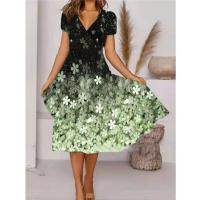 Vestido estampado de manga corta para mujer, moda de verano - details 4