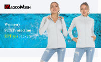 MAGCOMSEN-Chaqueta atlética ligera para mujer, manga larga, Upf 50 +, Tops con cremallera de Golf - details 2