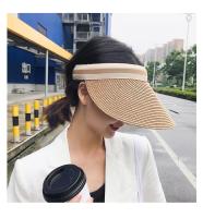 Gorra de Paja con Toma Vacía para Mujer Protección UV, Visera de Sol Hecha a Mano para Playa al Aire Libre - details 12