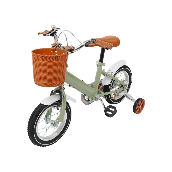 Bicicleta mejorada para niños de 2 a 4 años, 12 pulgadas, altura ajustable, con estabilizadores y cesta - 1