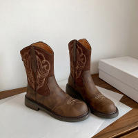 Botas de Vaquero Occidentales Retro Británicas Nuevas Botas Cortas para Mujeres Otoño 2025 - details 17