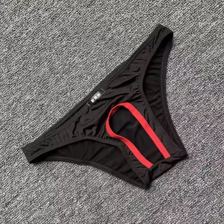 Bragas sexis con entrepierna abierta para hombre, ropa interior sin entrepierna, seda de hielo, calzoncillos con agujeros de talla grande, lencería erótica masculina, ropa de noche - 1
