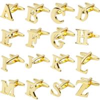 Gemelos de latón pulido a mano para hombre, joyería de alta calidad, chapado en oro, A-Z, 26 letras, moderno, nuevo - details 0