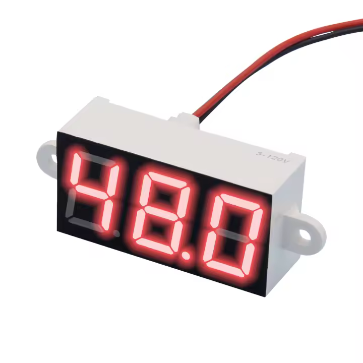 Voltímetro Digital LED A prueba de agua para baterías de coche Monitor de capacidad de voltaje - 1