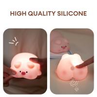 Bonita lámpara LED de silicona con Sensor táctil para niños, luz nocturna de animales, decoración de cabecera, regalo de cumpleaños - details 8