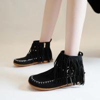 Botines de mujer con flecos planos, lujosas zapatillas góticas con hebilla de cinturón, diseño elegante, talla grande 43 - details 2