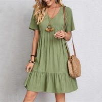 Vestido de Verano Mujer, Prenda de Manga Corta, Transpirable, Cuello en V, Ideal para Regalo de Cumpleaños y San Valentín - details 6