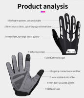 WEST BIKING-guantes de ciclismo reflectantes para hombre y mujer, manoplas de medio dedo para deporte, gimnasio, Fitness, bicicleta de carretera y montaña, Verano - details 15