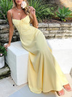 Vestido de noche elegante de manga corta de color sólido Ropa de mujer - details 13
