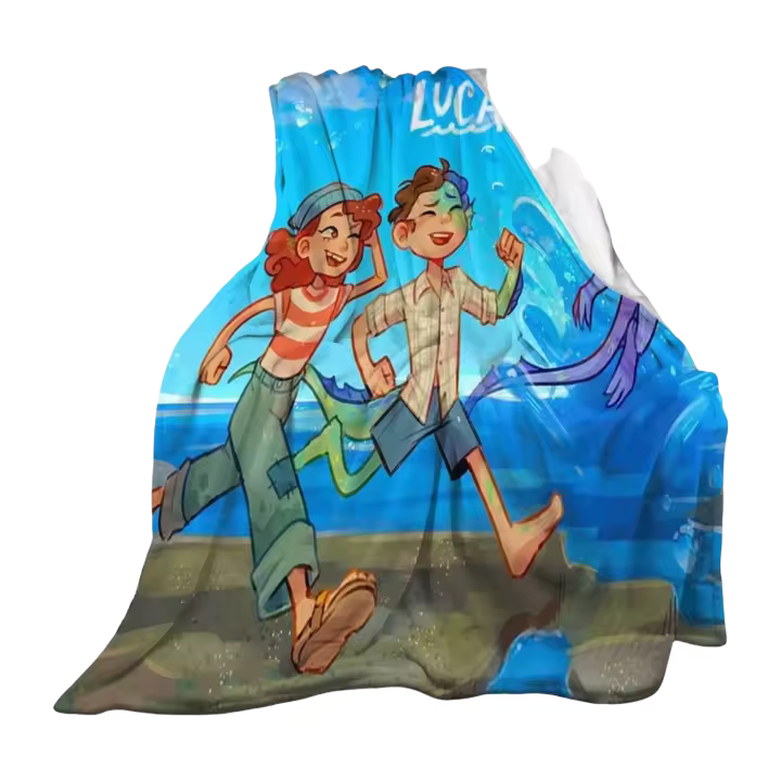 Luca Movie-manta de franela de dibujos animados para niños y adultos, ropa de cama ligera y cómoda, regalos - 1