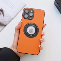 Magsafe-Funda de cuero con textura para iPhone, Protector de lente magnético con orificio para logotipo, para iPhone 15, 14, 13, 12, 11 Pro Max Plus - details 13