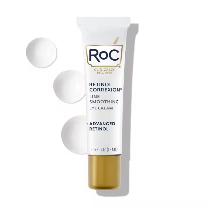 RoC Retinol Correxion Crema debajo de los ojos para ojeras e hinchazón, crema diaria para arrugas, tratamiento antienvejecimiento para el cuidado de la piel para mujeres y hombres, 0.5 oz (la embalaje puede variar) - 1