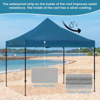 Gazebo Party Tent 3x3m con 4 paredes laterales y puerta con cremallera y ventana azul - details 2