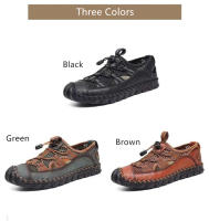Sandalias de cuero para hombre, calzado deportivo ligero, antideslizante, transpirable, para playa y exteriores, Verano - details 5