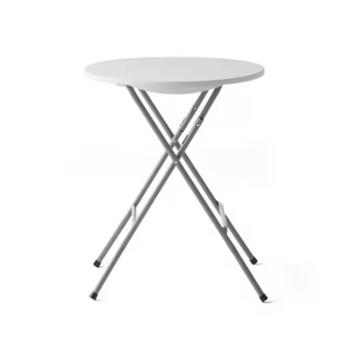 Mesa Plegable Portátil Multifuncional, Ø60x74cm, Blanco - 1