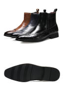 Botas cortas Chelsea de hombre con punta puntiaguda más el tamaño de los zapatos de hombre - details 13