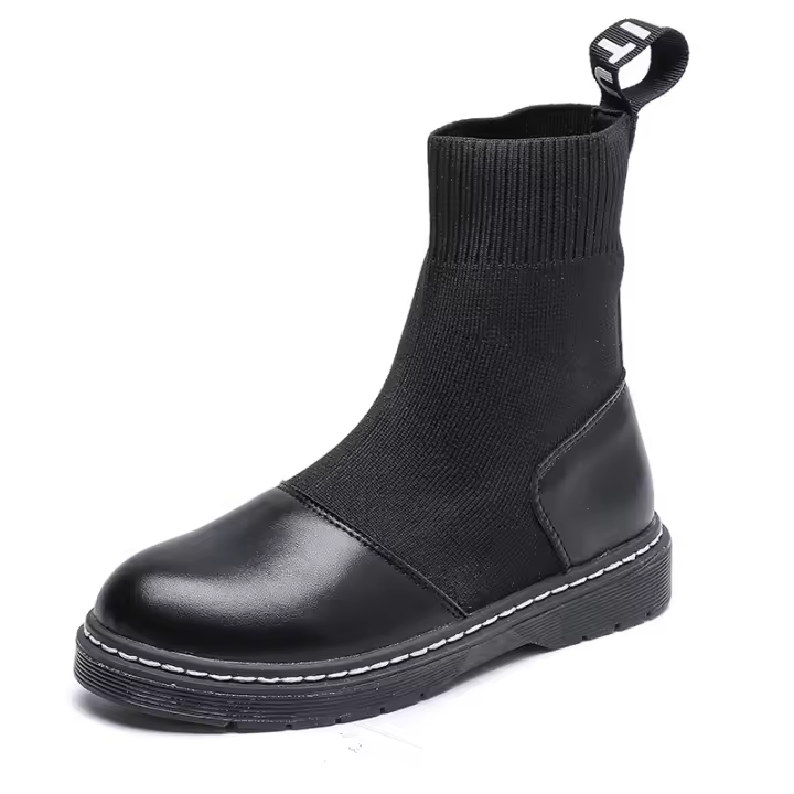 Nuevo estilo británico para niña, botas cortas de suela blanda, botas de tubo bajo de cabeza redonda para niñas - 1