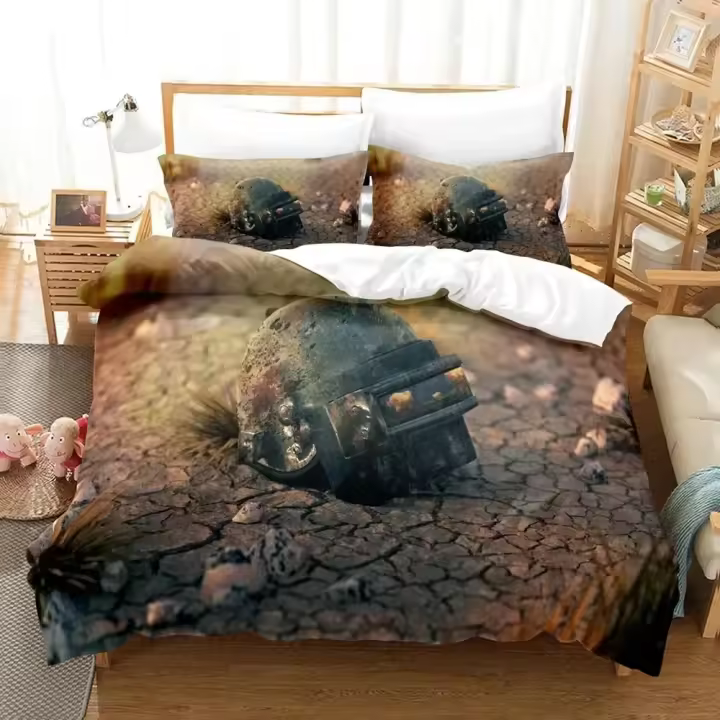 Juego de Ropa de Cama 3D PUBG Tamaño Rey Twin para Niños y Adultos Funda de Edredón y Funda de Almohada - 1