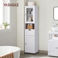 Mueble de Baño de Armario Alto Diseño Estrecho con Patas Altura Ajustable Ahorro de Espacio - details 1