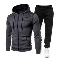 Sudadera deportiva con capucha y cremallera para hombre y mujer, traje de chándal de lunares de terciopelo, estilo de otoño e invierno - details 5