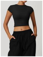 Camiseta deportiva de manga corta con cuello redondo para mujer, Camisa ajustada de manga corta para Yoga, secado fino, para correr - details 16