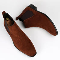 Botas Chelsea para hombre, zapatos para hombre con cabeza cuadrada pequeña, botas cortas para hombre de moda versátil, botines - details 5