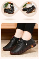 Zapatos de marca antideslizantes para mujer, zapatillas de cuero suave, mocasines cómodos sin cordones, zapatos para mamá con hilo de coser a mano - details 11