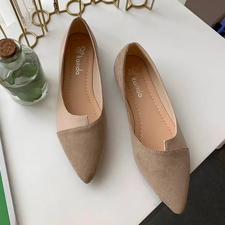 Zapatos Planos de Punta Estrecha para Mujer Zapatos sin Cordones de Parches Lisos, Bailarinas Informales Transpirables, Mocasines Cómodos para Uso Diario - 1