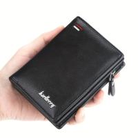 Baellerry-cartera corta de cuero PU con cremallera para hombre, monedero Vintage de gran capacidad, tarjetero - details 4