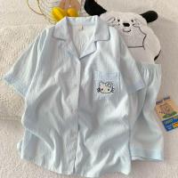 Pijama de Perro Feliz 2025 Algodón Nuboso Manga Corta Moda de Verano de Alta Gama para Mujeres - details 9