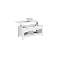 Mesa de Centro Elevable con Cajón Mesa de Café para Salón de Estilo Moderno con Patas de Madera Maciza 104,5 x 49,5 x (49-63) cm Blanco - details 6
