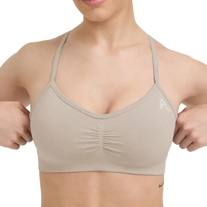 Bralette de tirantes sin esfuerzo para mujer, ropa interior deportiva de LICRA sin costuras, elástica, transpirable, mejora el pecho, ocio - 1