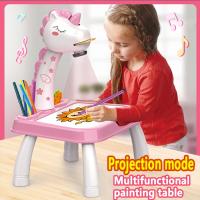 Mesa de Proyección para Niños en Forma de Pony Tablero de Dibujo de Graffiti Eléctrico con Música - details 0