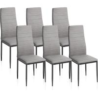 Home Pack 6 sillas, Sillas Comedor,, Tejido Gris y Patas Blancas, Modelo Yuri, Medidas: 44 cm Ancho x 42 cm Largo x 96 cm Alto - details 12