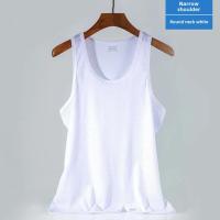 Chaleco de malla de seda de hielo para hombre, ropa interior de malla hueca de verano, camiseta deportiva fina de talla grande sin mangas, informal de moda - details 24