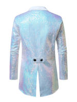 Chaqueta de esmoquin con lentejuelas para hombre, abrigo ajustado con cola - details 12