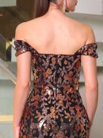 Vestido de Fiesta con Lentejuelas Elásticas Hombros Descubiertos, Cuello en Escala, Sin Correas, Vestido de Noche para Mujeres - details 18