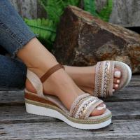 Sandalias de tacón de cuña para mujer, zapatos de moda, Verano - details 2