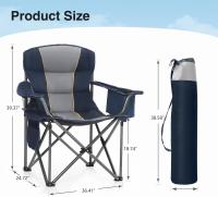 Silla de Camping Plegable de Gran Tamaño Azul Soporte de 450 Libras Silla Deportiva para Césped con Portavasos y Bolsa Térmica - details 23
