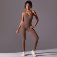 Body de Yoga de una pieza, conjunto de pantalones sin costuras, levantamiento de glúteos, Espalda descubierta, ropa sin mangas - details 32
